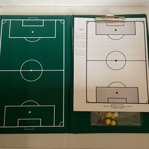 Magnetic tactics board folder for soccer or football.